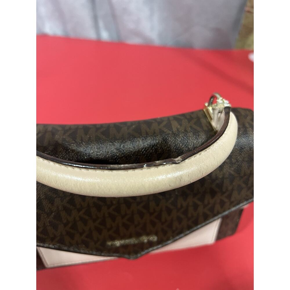 Michael Kors Ludlow Top Handle Crossbody Bag Signature White Rose Leather B2K - Picture 5 of 6